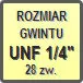 Piktogram - Rozmiar gwintu: UNF 1/4" 28zw.